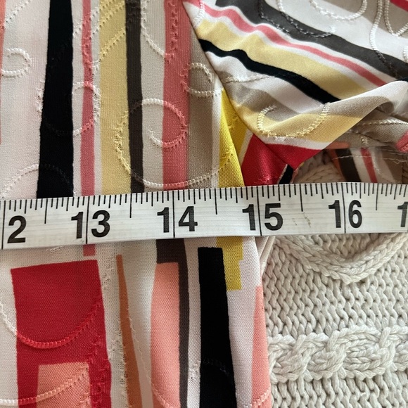 JM Collection Petite Colorful Abstract Women's Blouse Size XS - Picture 11 of 12